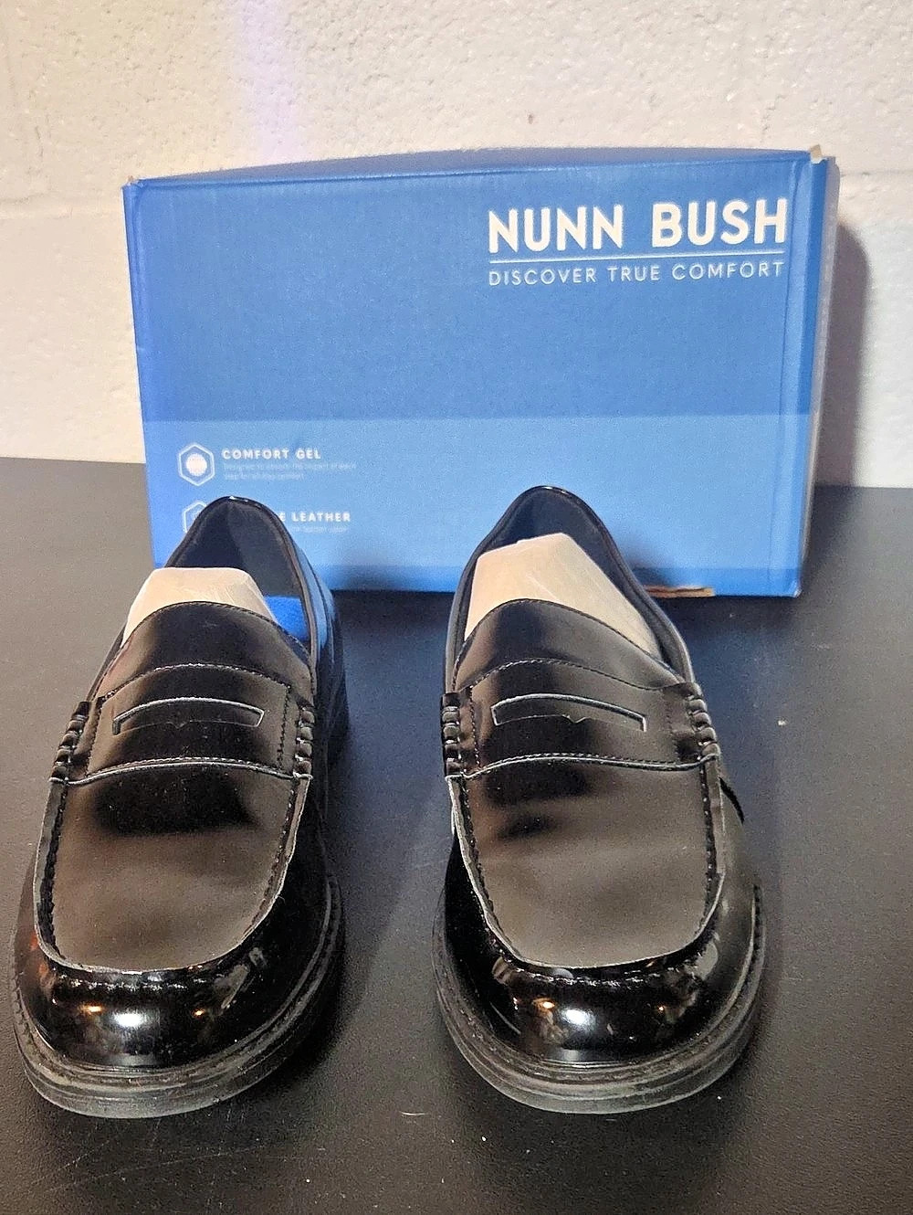 Nunn Bush Lincoln Moc Toe Penny Loafer Moc Toe Penny Loafers Leather Black US 10